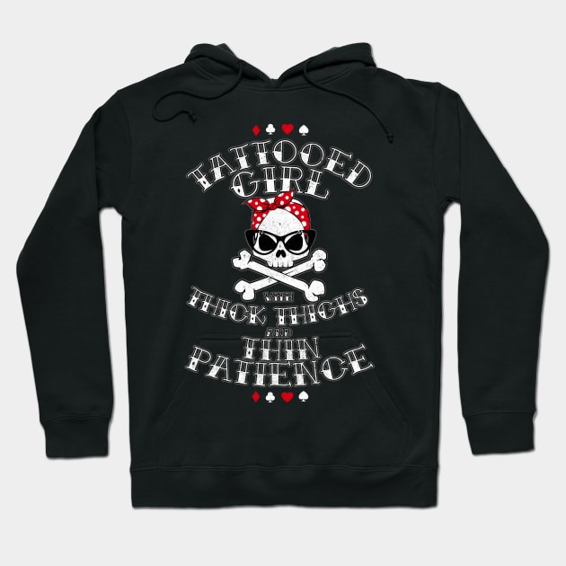 Tattooed Girl with thick thighs andthin Patience Hoodie by BOEC Gear